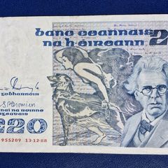 Ireland 1988 W.B. Yeats 20 pound banknote