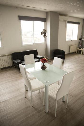 Compact Glass Dining Table Set Seats 4, White