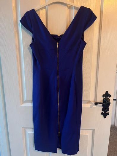 Cadbury Purple Coast Dress with full length gold zip - Size 10