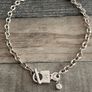 Antique Silver Plated Padlock Necklace Image 3