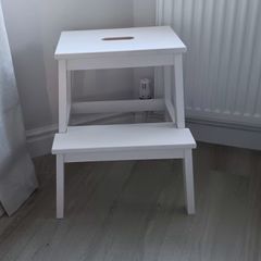 IKEA White Wooden 2 Step Ladder/Stool