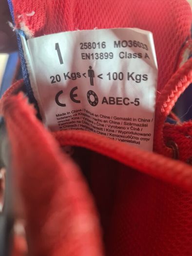 Kids NO FEAR roller skates boot skates SIZE UK 1 EU 33