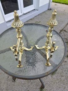 old brass  fire  dogs
