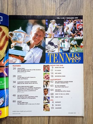 Tennis Match Magazine. December 1999. Steffi Graf Cover.