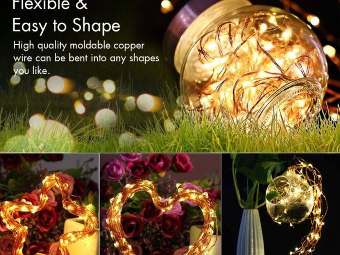 Solar Fairy Lights Outdoor, 2 Pack 12M/40Ft 120LEDs Solar String Lights, 8 Modes Waterproof solar Garden Lights Indoor/Outdoor (MULTIPLE COLOURS)