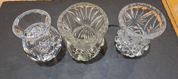 3 crystal vases small
