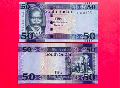 South Sudan  50 Pounds  2017  ( Uncirculated ) Pick 14.