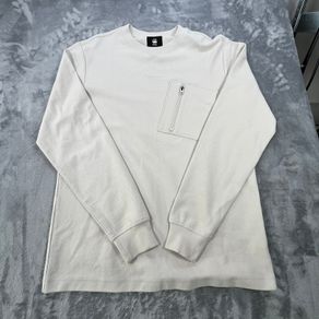 G-Star Raw Tweeter Pkt LS Sweatshirt Size M Cream - Waffle Knit