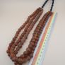 Vintage MultiStrand Yellow Brown Melon Shape Glass Beads Necklace 18 inches Long 9-10mm beads Image 8