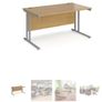Maestro 25 straight desk 1400mm x 800mm - silver cantilever leg frame, oak top Image 6