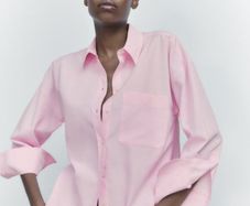 Zara Light Pink Oxford Cotton Shirt- Relaxed Fit size XS