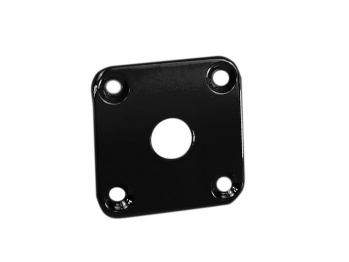 Gibson Style Curved Metal Jack Plate (Chrome/Black/Gold)