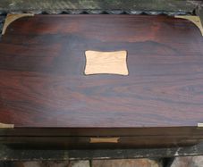 Antique Wooden Writing Box 19th century ,Brass fittings