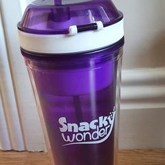 A "Snacky Wonder" 2-in-1 Movie / Travel Snack Box and Drink Cup with Keep Fresh Lid - Purple - Retail at 9.99