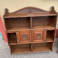 HAND MADE Miniature VINTAGE OAK shelving unit 74cm Width 82cm Height 18cm depth
