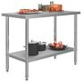 Kitchen Work Table 120x60x85 cm Stainless Steel Image 2