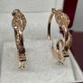 Champagne Diamond, Black Diamond J Hoop Half Hoop Earring Image 3