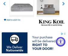 New in packaging King Koil solitaire motion mattress in Superking