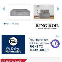 New in packaging King Koil solitaire motion mattress in Superking