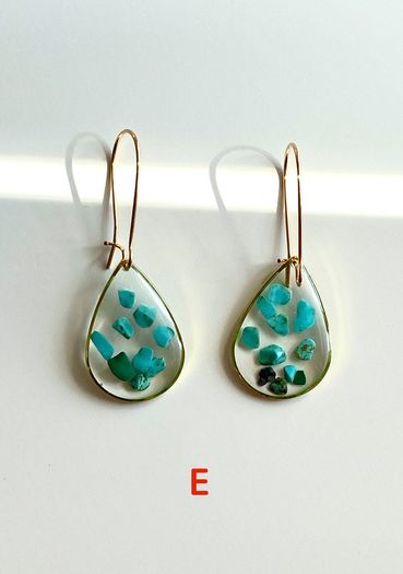 Resin Earrings, Crystal Earrings