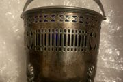 Vintage silver plated blue cobalt glass