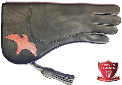 Olive Green Eagle Cowhide Triple Layer Premium 17 Inch Glove - Falconry (L & XL)