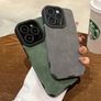 iPhone 12 Pro Max Case Fashion Matte Leather Silicone Lens Protection Shockproof Cover Green Image 2