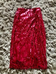 Pink sequin skirt
