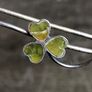 Antique Connemara Marble Shamrock Brooch. Image 6