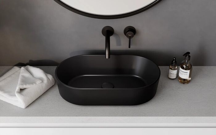 Lova Cera-Line 53 Matt Black Ceramic Countertop Washbasin
