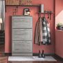 Shoe Cabinet Shoe Cabinet Shoe Chest of Drawers Entrance Cabinet, with 3 Doors for Corridor Entrance, 60x23x115 cm, Wood Image 2
