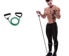 Resistance 15lbs Bands With Handles, Exercise Bands, Workout Bands With Handles For Men Women, Strength Training Equipment At Home