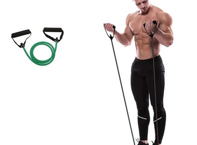Resistance 15lbs Bands With Handles, Exercise Bands, Workout Bands With Handles For Men Women, Strength Training Equipment At Home