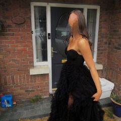 Debs/Prom /Evening black strapless ruffle ballgown