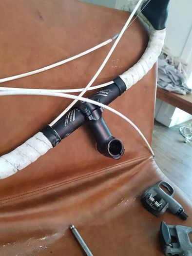 racing  handlebars and pedals