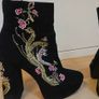 embroidered suede and leather platform ankle boot size 7 Image 7