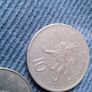 English Ten New Pence Coins. 1968 & 1975. Image 3