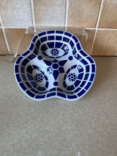 Sargadelos Fine Porcelain 3 section SauceDish