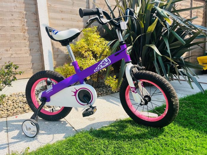 RoyalBaby Honey Lilac (4-6y) Kids Bike with training wheels