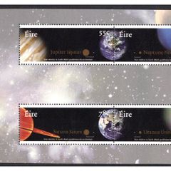 2007 Ireland The Planets Commemorative Stamps Booklet Pane Mint Never Hinged (MNH). Hibernian HP176b