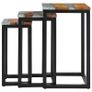 Nesting Tables 3 pcs Solid Teak Wood and Polyresin Image 3