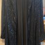 Gallery Long Black Sequence Duster Coat / Kimono Style Image 4