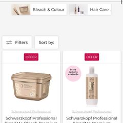 schwarzkopf blonde me bleach,developer , fibeplex treatment