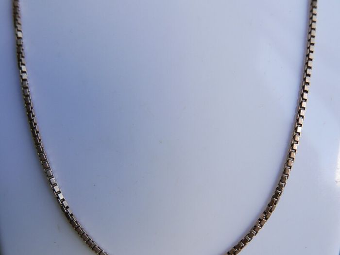 Vintage Square Box Link 9ct Rose Gold 375 Necklace L-17" - 7,27g