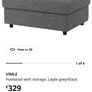 Vimle Footstool Pouffe with storage Grey Image 2