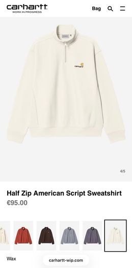 Carhartt Half zip American Script Sweat BNWT