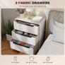 Chest of Drawers, Dresser with 3 Fabric Drawers and Aluminium Handles - White Image 7