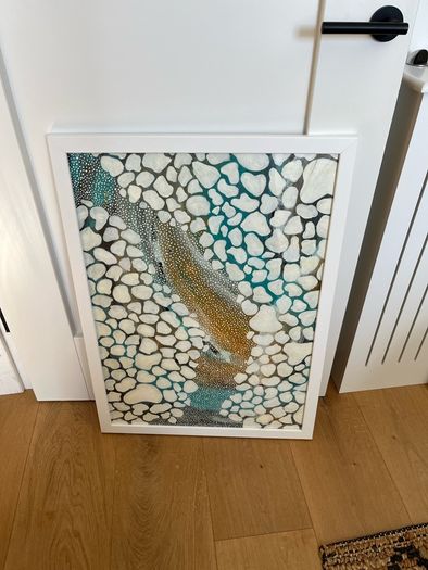 Modern Abstract Canvas in Frame (Original Artwork)