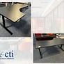 1 x Black Radial Electric Sit Stand Desk - New Image 2