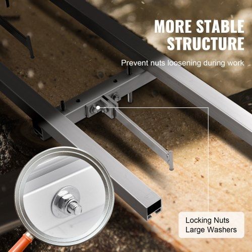 Rail Mill Guide System 2.74 m Chainsaw Milling Rail Guide 4 Crossbar Kits